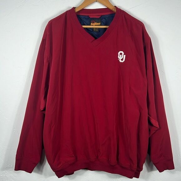 🔥🏈 Vintage OKLAHOMA SOONERS Pullover Windbreaker Jacket Big Time Brand - Sz XL - Picture 1 of 10